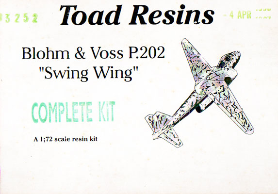 Blohm & Voss P.202 Swing Wing - Toad Resin Box Art