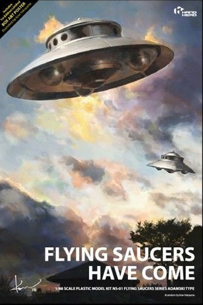 "Flying Saucers Have Come" (Adamski Saucer) - Hand Head Box Art
