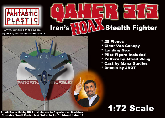 Qaher 313 Iranian Hoax Stealth Fighter - Fantastic Plastic Box Art