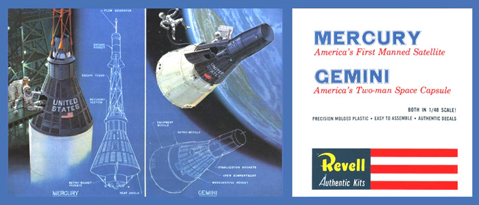 Mercury and Gemini Spacecraft - Revell Box Art