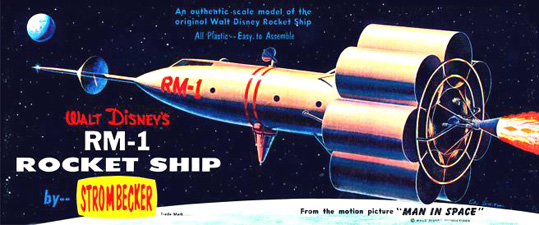 Disney RM-1 Moon Rocket - Strombecker - Original Box Art