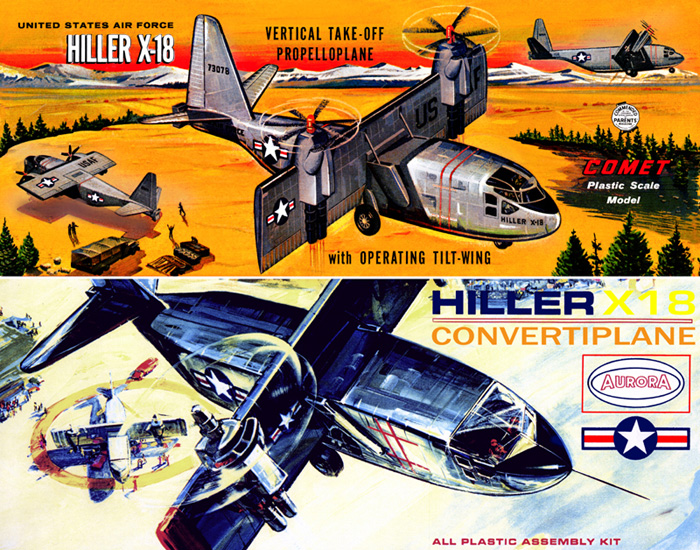 Hiller X-18 Tilt Wing VTOL Comet Box Art