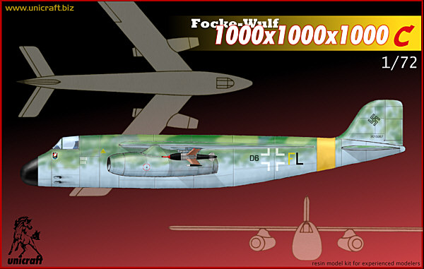 Unicraft Models 1/72 FOCKE WULF Fw-1000x1000x1000 A Longe Range Bomber