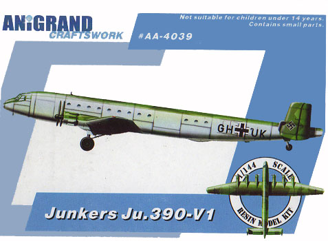 Anigrand Models 1/144 JUNKERS Ju-390V-1 German WWII Bomber Project 