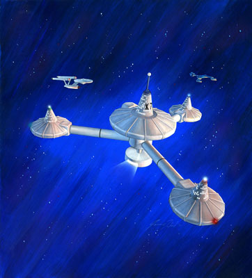 K-7 Deep Space Station-Star Trek-Métal modèle 19 cm-NEUF NEUF dans sa boîte 